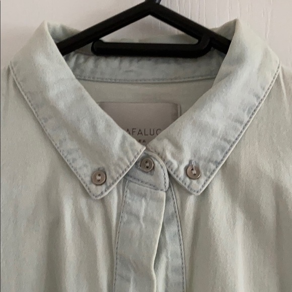 Zara Acid Wash Denim Button Down Shirt - Picture 3 of 6